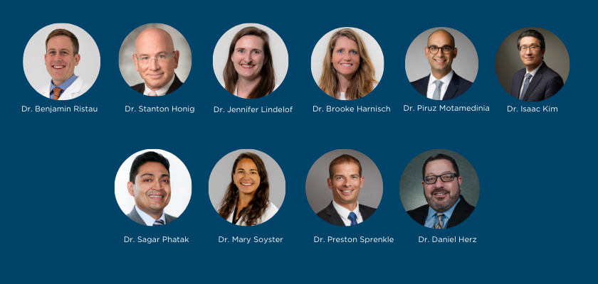 Speakers for the upcoming New England Student Urology Symposium displayed with their photos and names that are also listed in the agenda too.